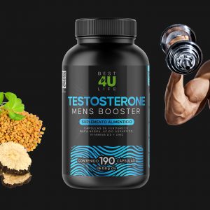 BEST4ULIFE MENS TESTOSTERONE Booster de Vitaminas Para Hombre 190 Cápsulas de 800 mg c/u de Maca Negra, Fenogreco, Ácido Aspártico, Arginina, Zinc y D3. Precursor de Testosterona Natural BEST4ULIFE